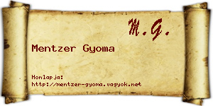 Mentzer Gyoma névjegykártya